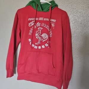 Medium Sriracha Graphic Hoodie Red and Green